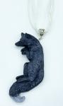 OOAK Fox Pendant with Chain (Gray)