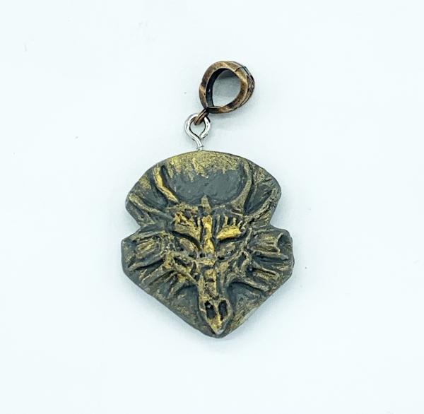 Dragon Shield Pendant - Gray Gold1 picture