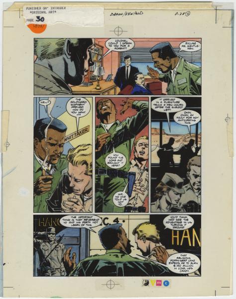 PUNISHER 1988 INTRUDER GN p.28 Original COLOR ART by LINDA LESSMANN REINHOLD 1988 picture