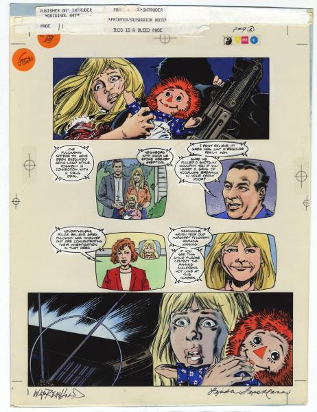 PUNISHER 1988 INTRUDER GN p.9 Original COLOR ART by LINDA LESSMANN REINHOLD 1988 picture