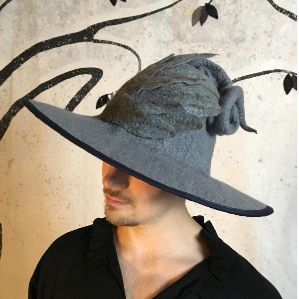 Gray Wizard Hat with Wing picture