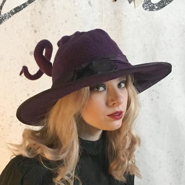 Purple Witch Hat with Curly Point picture