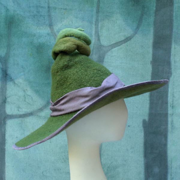 Green Witch or Wizard Hat with Curly Point picture
