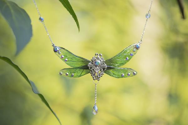 Green Dragonfly Necklace