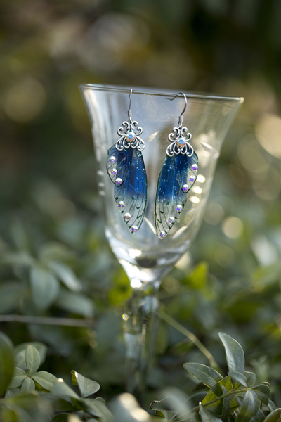 Midnight Fairy wing Earrings