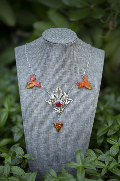Art Nouveau Leaf Necklace
