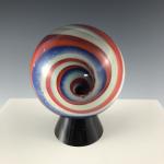 Pale Blue and Orange Dichroic Vortex Marble