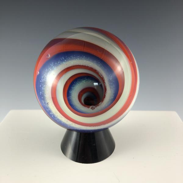 Pale Blue and Orange Dichroic Vortex Marble