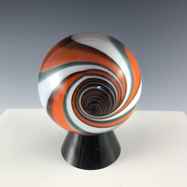 White and Orange Vortex Marble