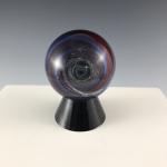 Red and Blue Vortex Marble with Silver Nebula