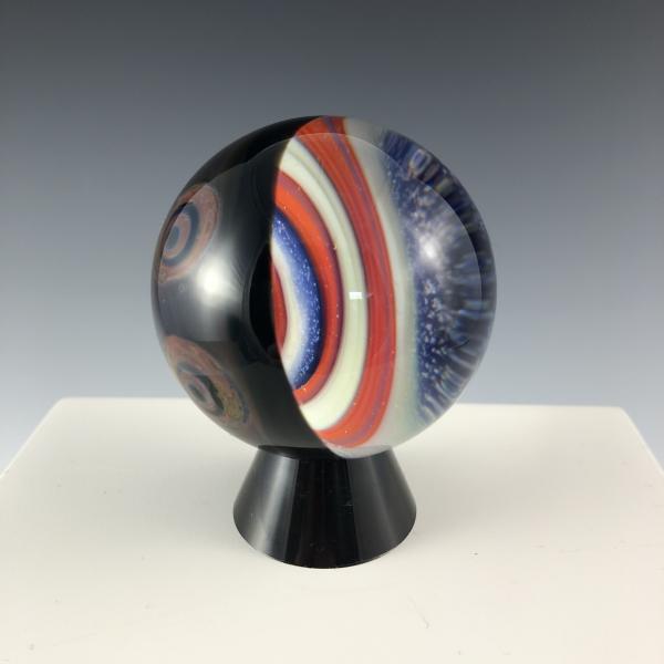 Pale Blue and Orange Dichroic Vortex Marble picture