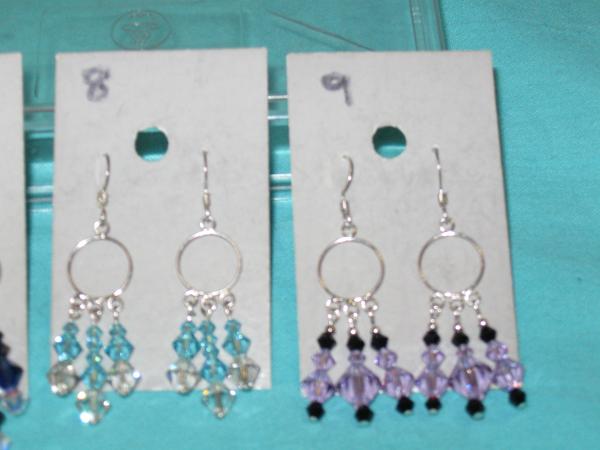 fancy sterling silver crystal earrings 3 picture