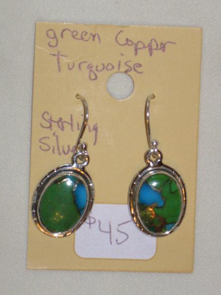fancy sterling silver and gc turq earrings 7 picture