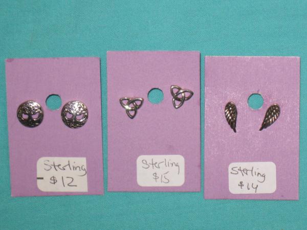 sterling silver post earrings