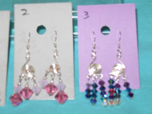 fancy sterling silver crystal earrings 1 picture