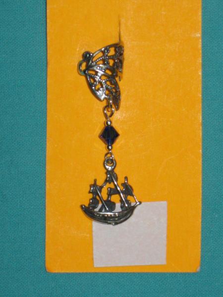 sterling silver ear cuff  16-sailing ship