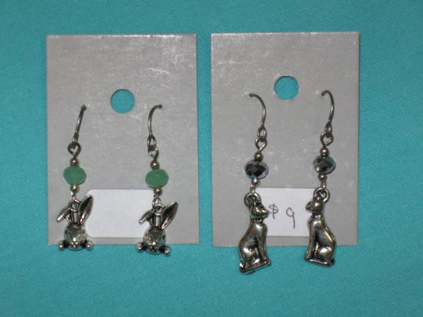 charm earring 9-gear, sitting bunny, mouse, bunny head, sitting cat picture