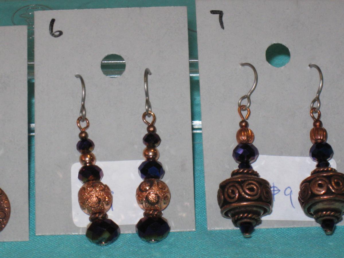 glass and copper earrings-2 picture