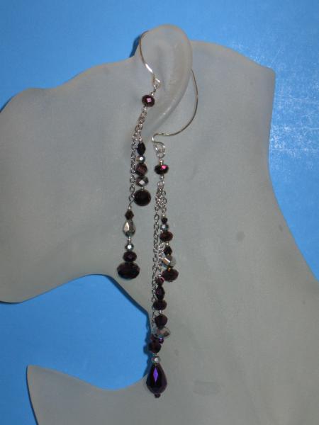 bead ear wrap 9 reddish purple