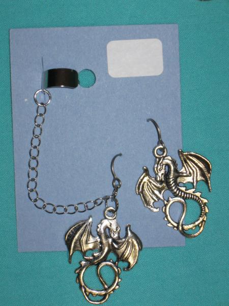 charm cuff and earrings 4-kitty koala dragon picture