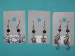 charm earring 10-rhinestone pirate, tiny turtle, seahorse, shark, tiny octopus