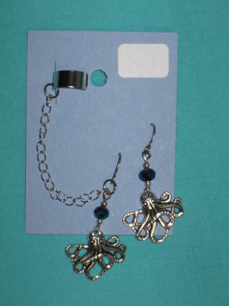 charm cuff and earrings 12-flying pig, fox face, octopus picture