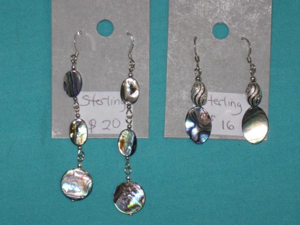 abalone sterling silver earrings 2 picture