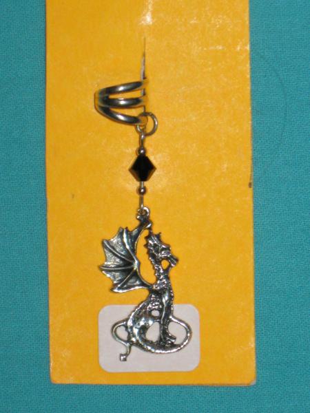 sterling silver ear cuff  15-sitting dragon picture
