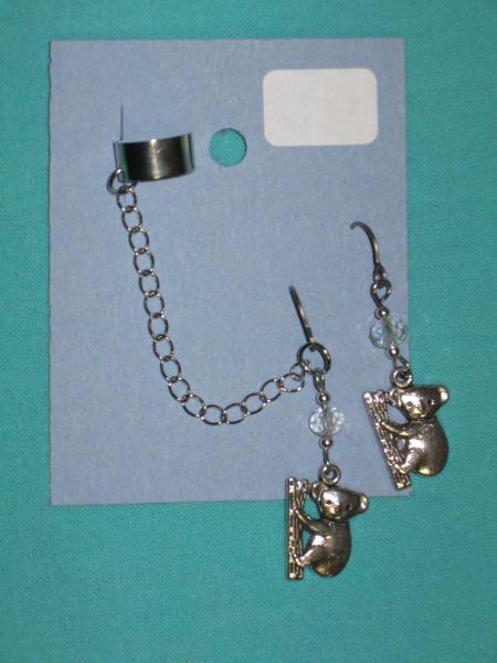 charm cuff and earrings 4-kitty koala dragon picture