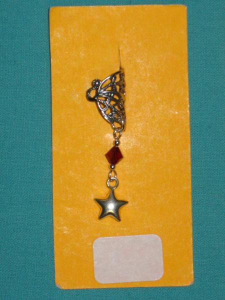 sterling silver ear cuff  14-puffy star picture