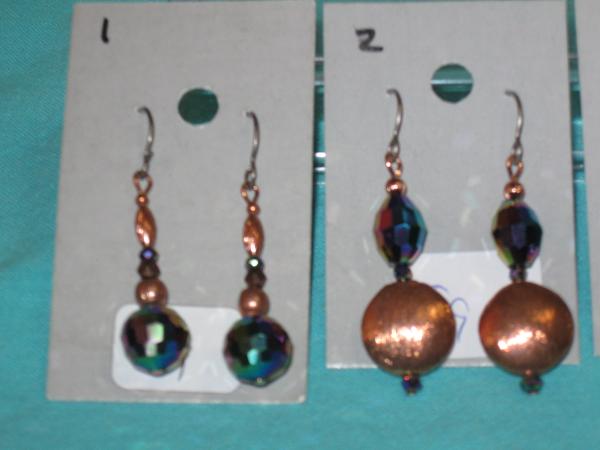 glass and copper earrings-1 picture