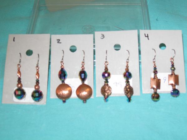glass and copper earrings-1 picture