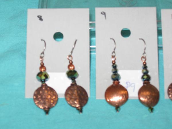 glass and copper earrings-3 picture