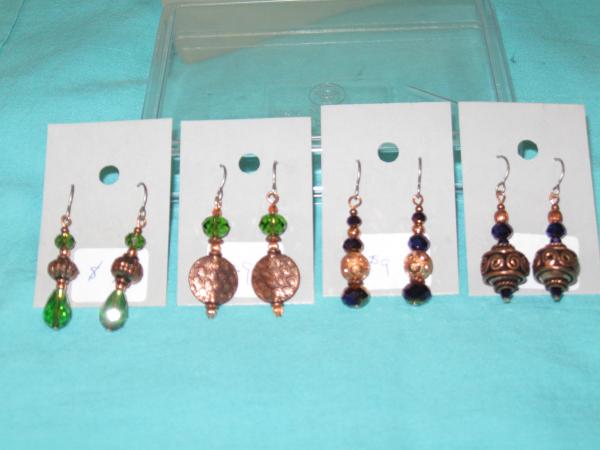 glass and copper earrings-2 picture