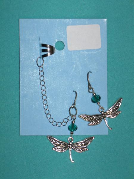 charm cuff and earrings 1-dragonfly (lg) picture