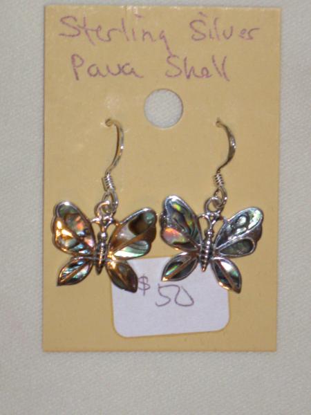 sterling silver paua shell earring 2 picture
