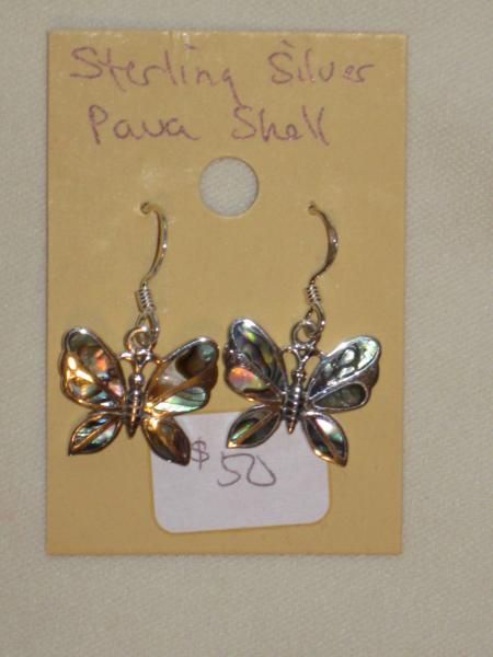 sterling silver paua shell earring 2 picture