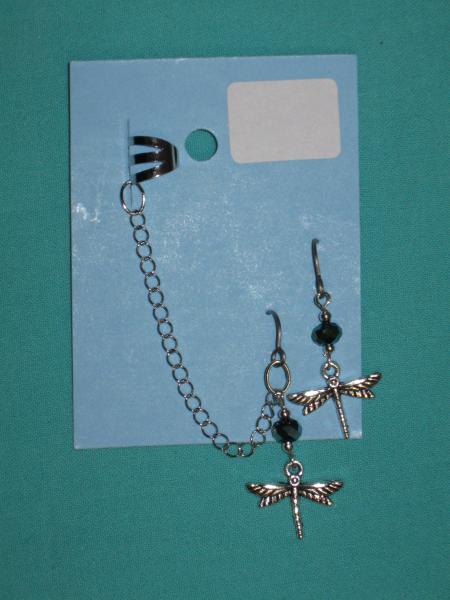 charm cuff and earrings 2-small dragonfly picture