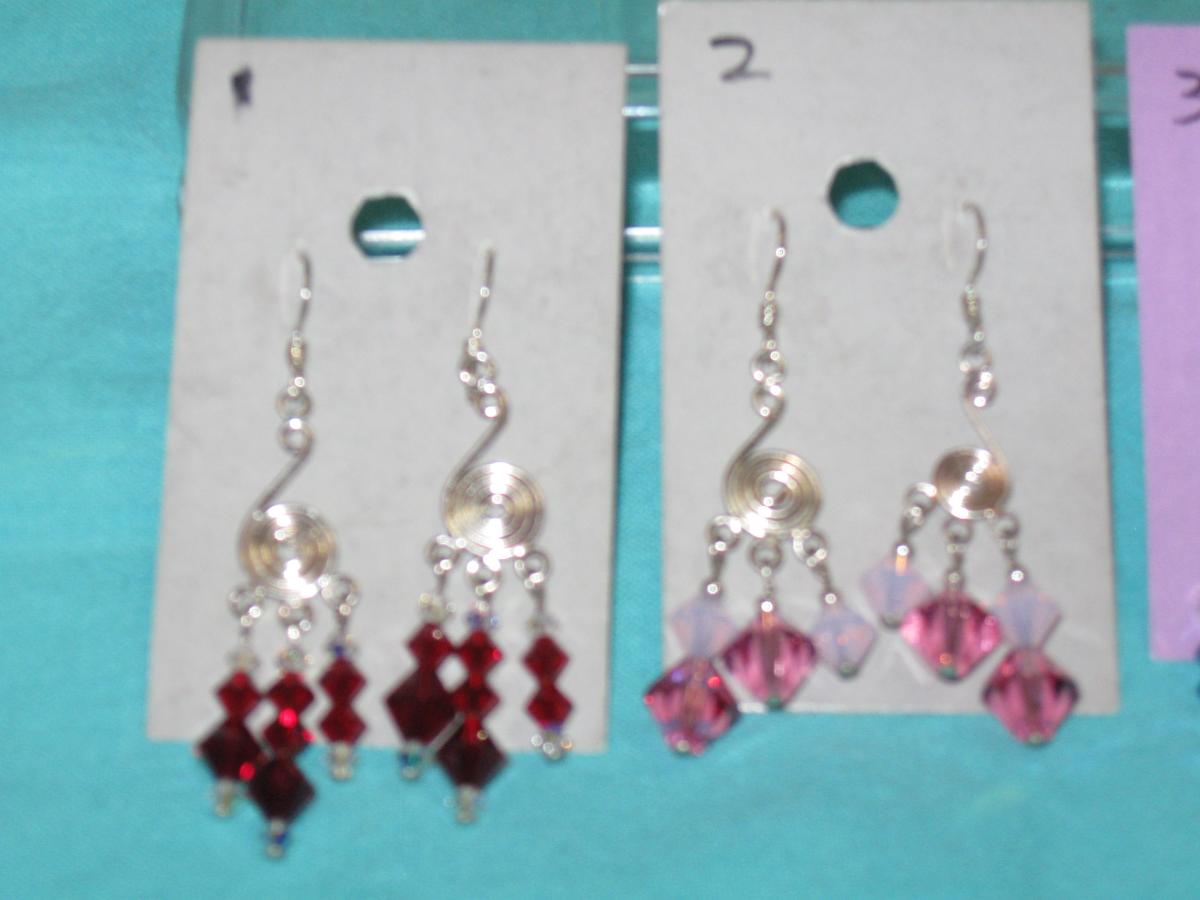 fancy sterling silver crystal earrings 1 picture