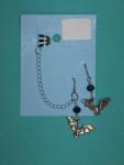 charm cuff and earrings 8-bat, elephant, cat