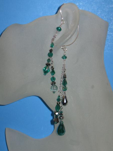 bead ear wrap 6 emerald