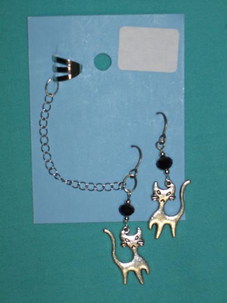 charm cuff and earrings 1-cute cat picture