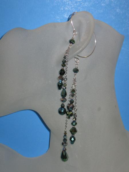 bead ear wrap 2 green iris picture