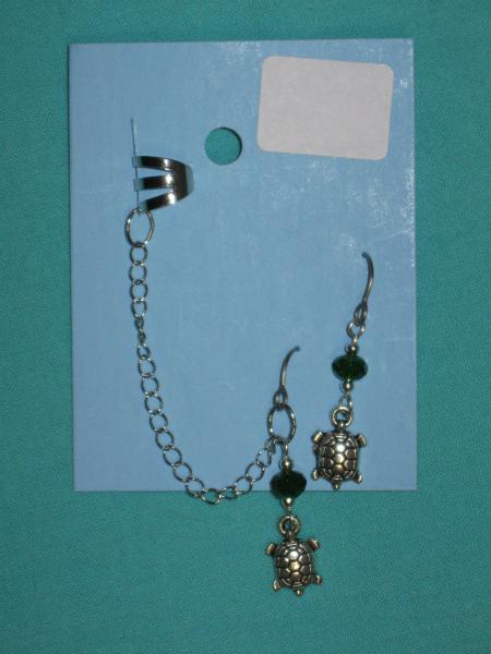 charm cuff and earrings 5-snake squiddie turtle picture