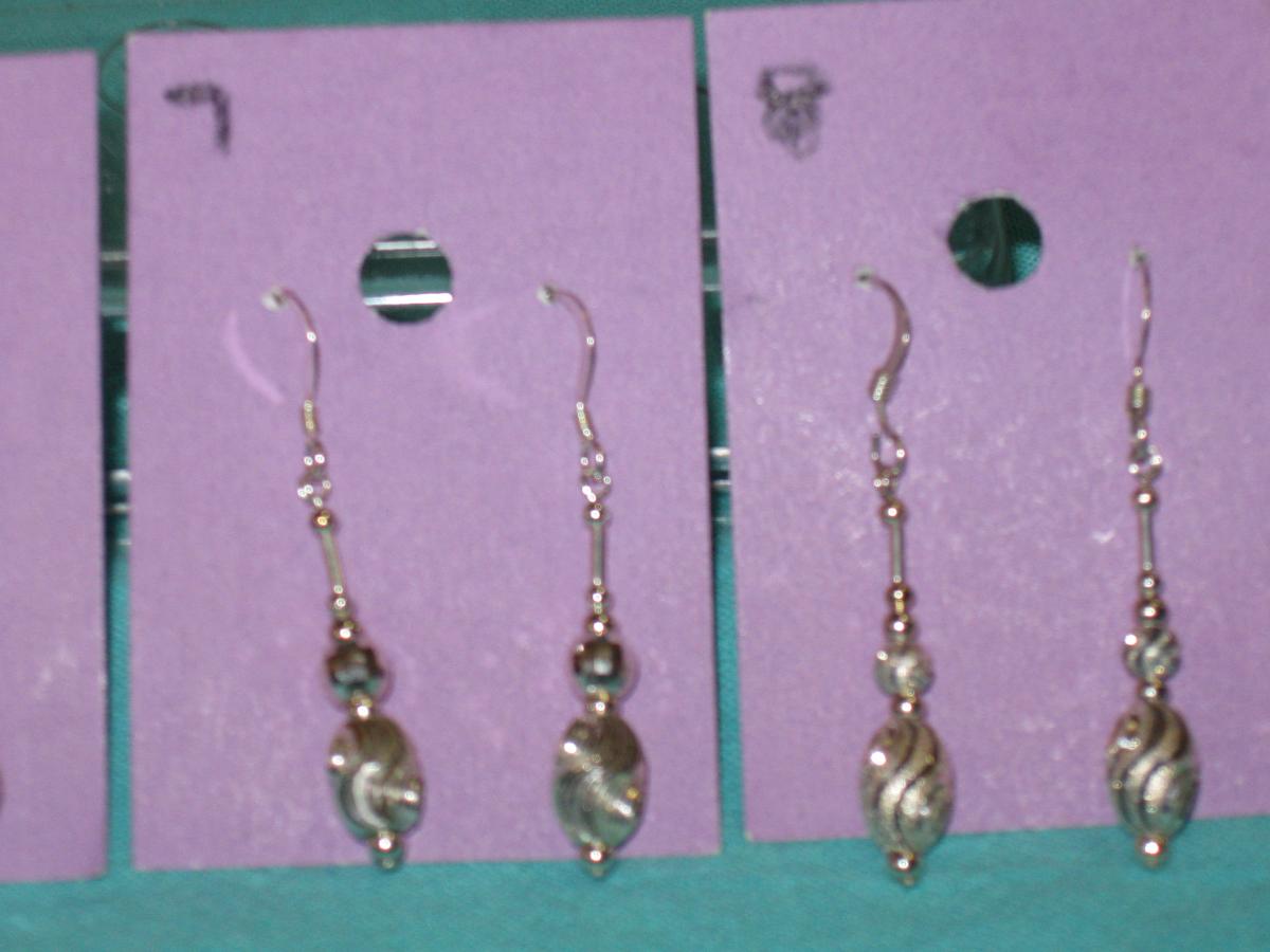 sterling silver bead earrings #2 picture