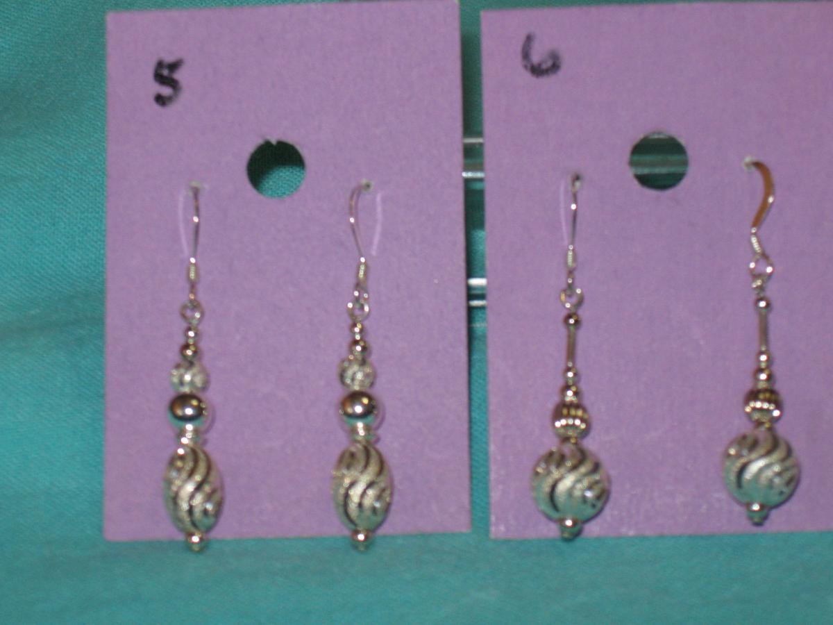 sterling silver bead earrings #2 picture