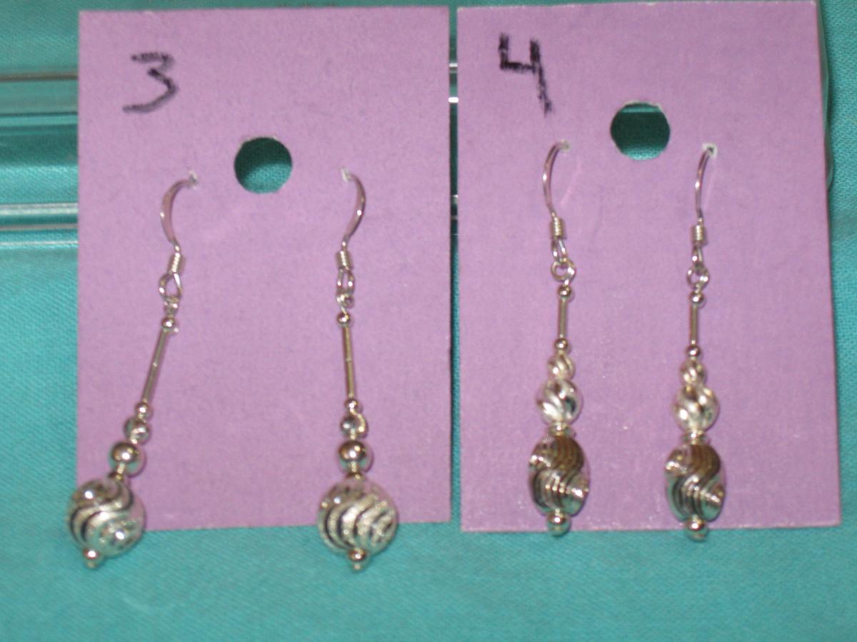 sterling silver bead earrings picture