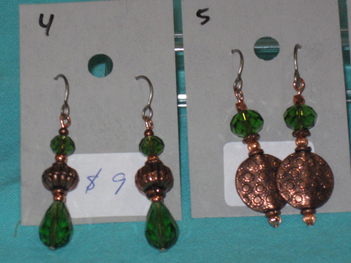 glass and copper earrings-2 picture