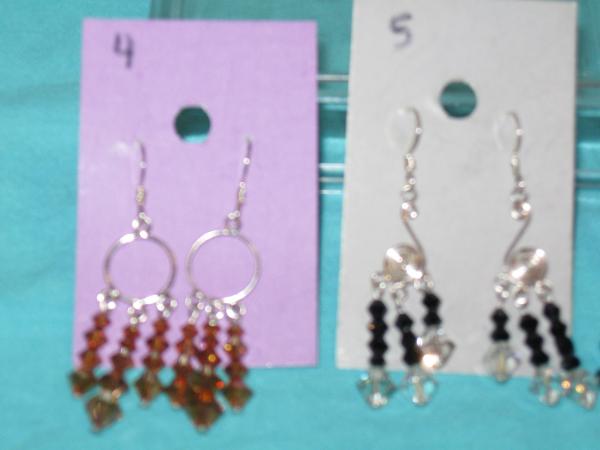 fancy sterling silver crystal earrings 2 picture