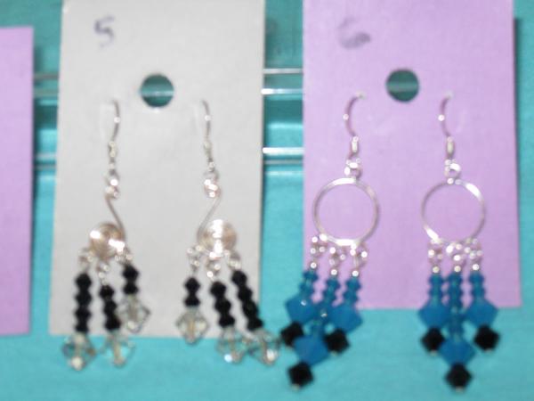 fancy sterling silver crystal earrings 2 picture
